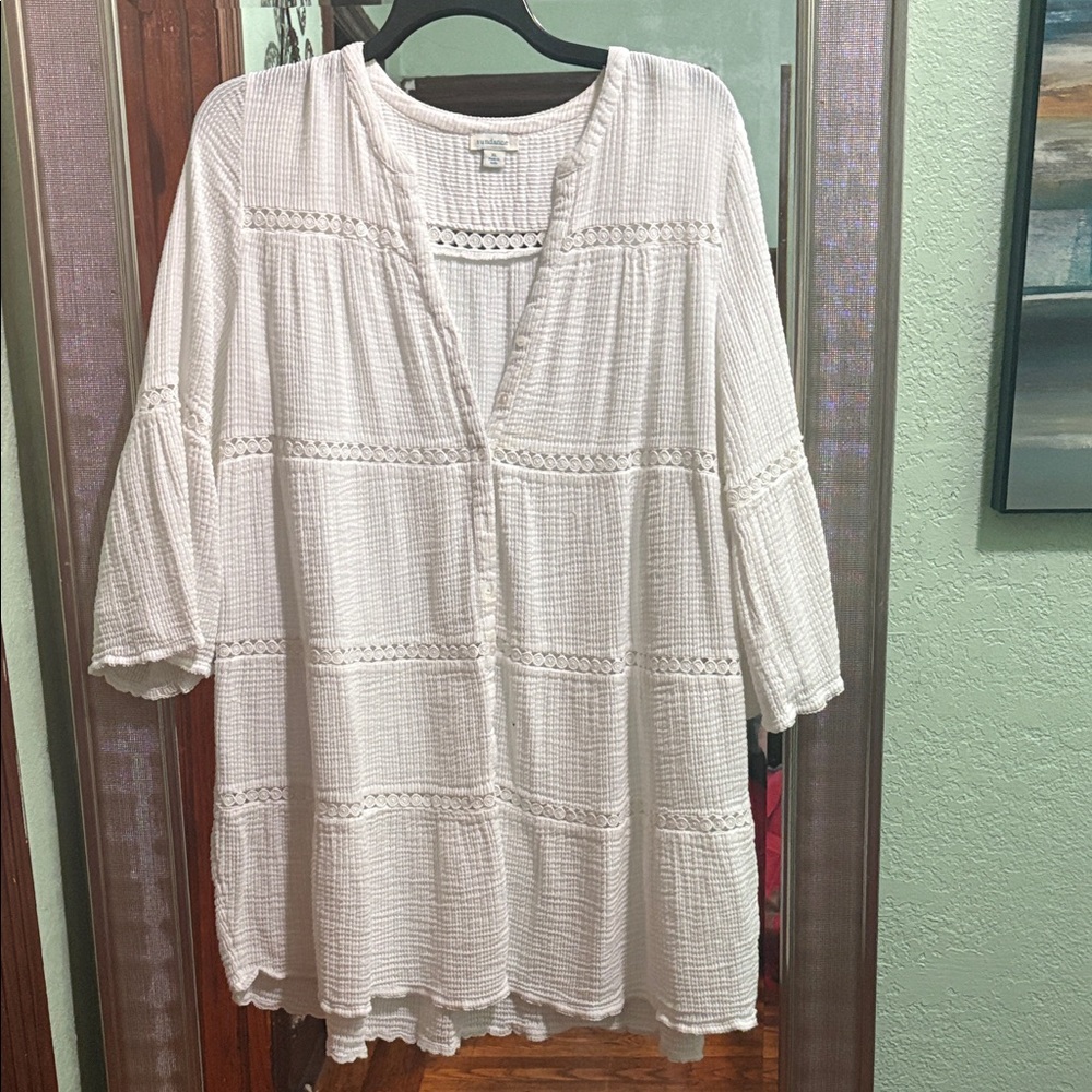 Sundance White Textured Tunic